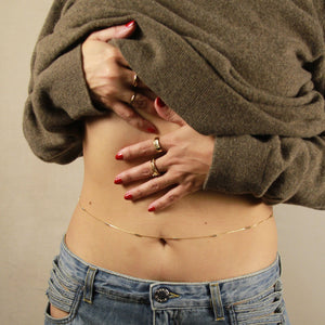 18k Gold Filled Bead Detailed Belly Chain - Lulu Bella Boutique