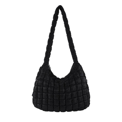 Solid Color Cloud Bag Large Capacity Shoulder Bag DP6102: Black - Lulu Bella Boutique