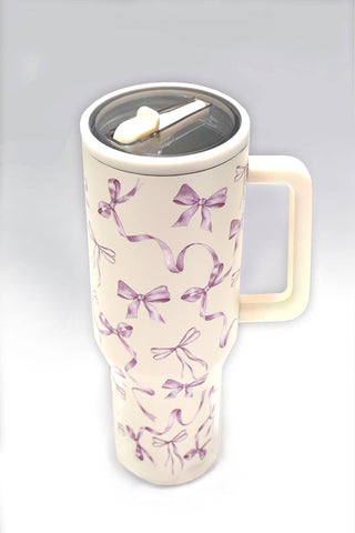 40oz SPILL FREE STAINLESS STEEL VACUUM TUMBLER | DT1206UV: BOW CREAM