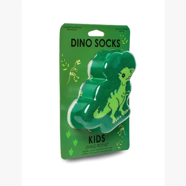 3D Packaged Crew Socks - Kids - Dinosaur - "Rawr" - Green