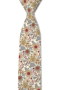 Boho - Flower Boho Tie: 2.5" Slim/Skinny Tie - Lulu Bella Boutique