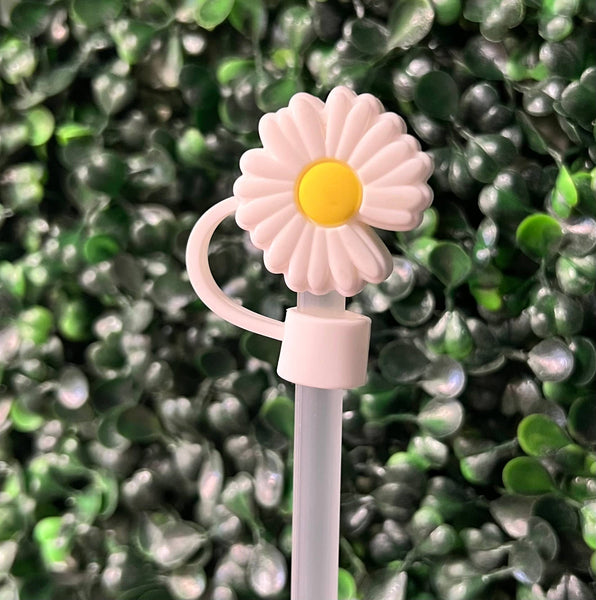 Flower Large Straw Toppers: Green Daisy