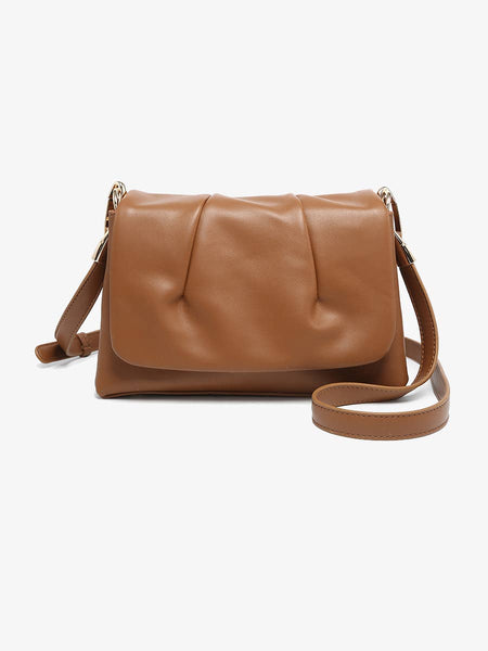 JN2774 Dayton Pleated Flapover Crossbody Bag: Black - Lulu Bella Boutique