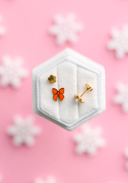 Red Bow Earrings