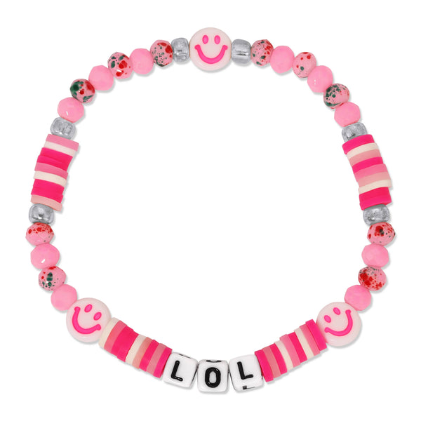 Kids Colorful Words Beaded Stretch Bracelets: Sisters - Midnight Blue - Lulu Bella Boutique