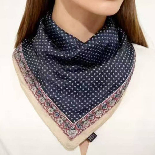 POLKA DOT PATTERN SILKY BANDANA SQUARE NECK SCARF, LVSC 268: NY - Lulu Bella Boutique