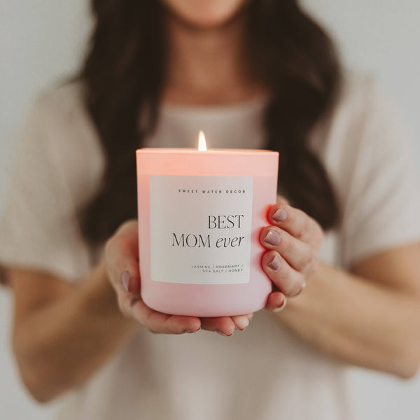 *NEW* Best Mom Ever 15 oz Soy Candle, Matte Jar - Gifts - Lulu Bella Boutique
