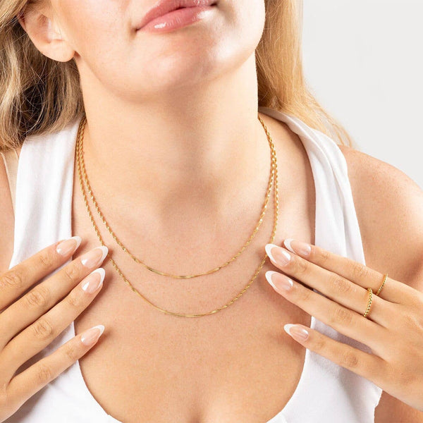 14K Gold Filled Plus™ Singapore Chain Necklace: Gold / 16"+2"