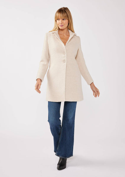 Chevron Side Pocket Coat: Natural/Sand