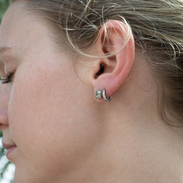18K Gold PVD Stainless Steel Knot Stud Earrings: Gold - Lulu Bella Boutique