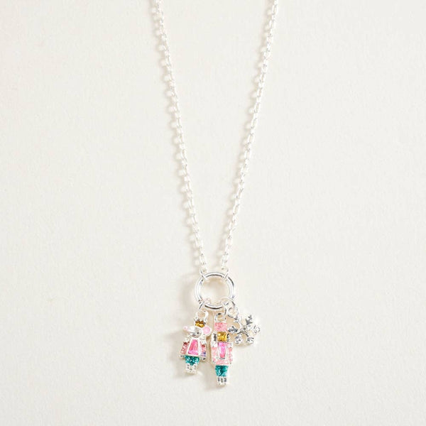 16 Inch Nutcracker Mouse King Charm Cluster Chain Necklace: Gold/Pink / ONE