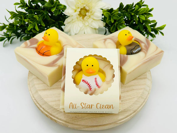 All-Star Clean Handmade Soap Bar for Kids VEGAN COLD PROCESS: Scented
