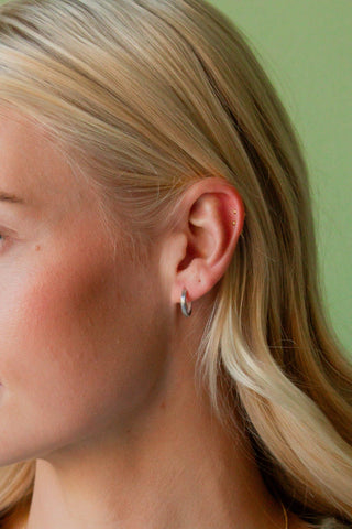 Matte Silver Hoops