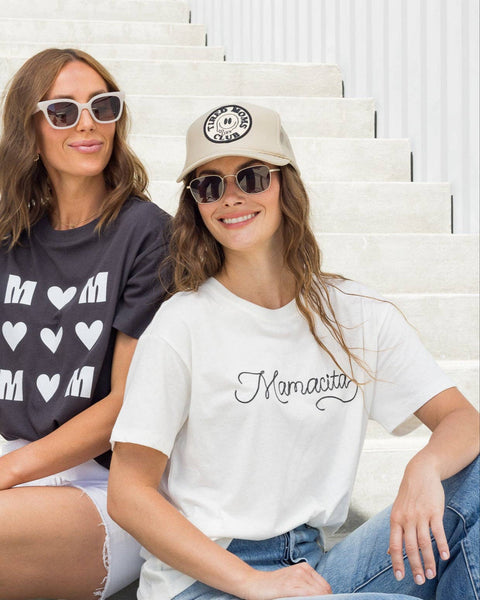 Tired Moms Club Trucker Hat in Tan - Lulu Bella Boutique