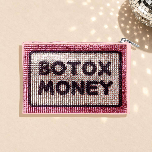 Bling Studded BOTOX MONEY Message Mini Pouch Bag