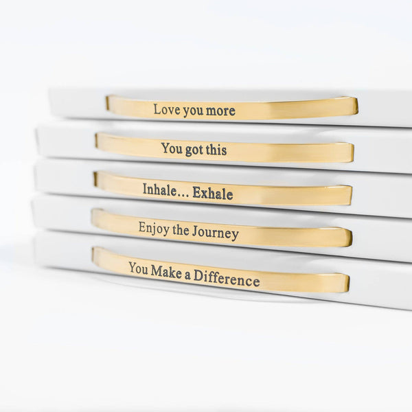 18K Gold PVD Stainless Steel Love you more Bracelet: Gold