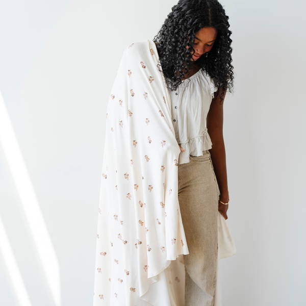 MINKY STRETCH LUXE XL SWADDLE/BLANKET: Meadow