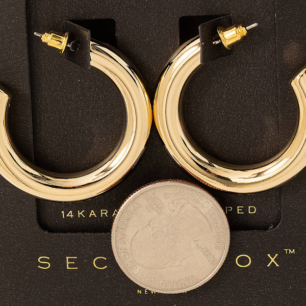 Secret Box 35Mm Hoop Earrings: WG