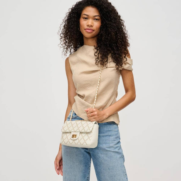 Avery Studded Crossbody: Chocolate - Lulu Bella Boutique
