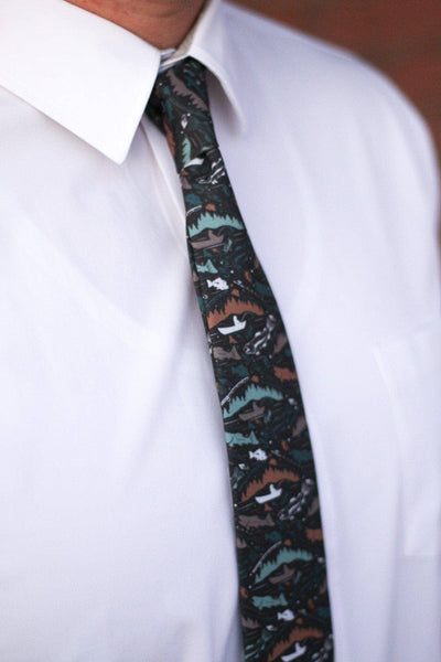 Lure - Navy Fishing Tie: 3.25" Standard Tie - Lulu Bella Boutique
