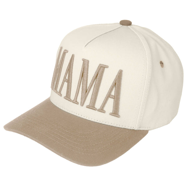 C.C MAMA Letter embroidered Snapback Trucker Hat: Beige - Lulu Bella Boutique