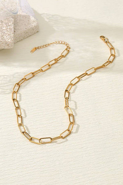 STAINLESS STEEL WATERPROOF TARNISH FREE NECKLACE | 40NK318: SNAKE - Lulu Bella Boutique