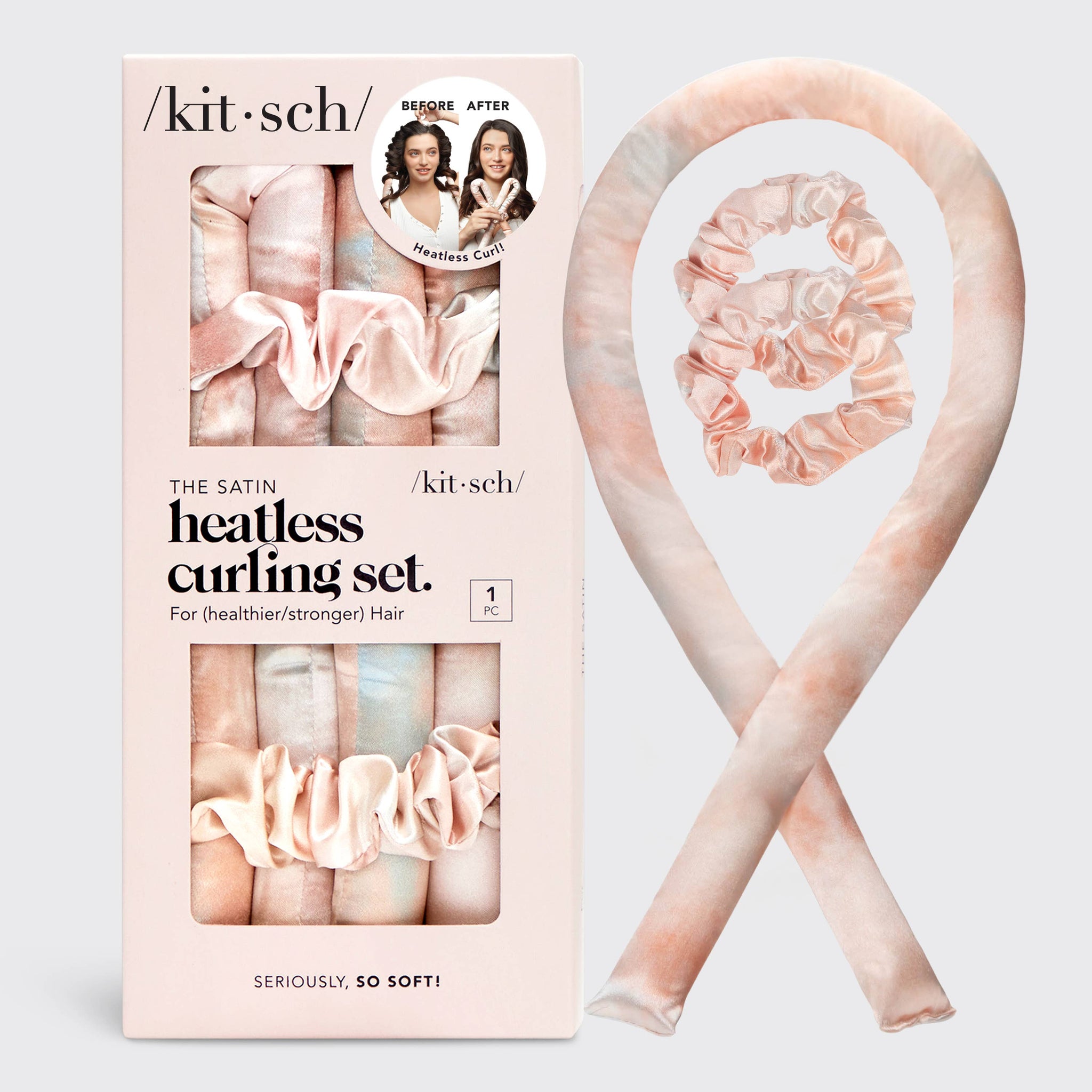 Satin Heatless Curling Set - Sunset Tie Dye - Lulu Bella Boutique