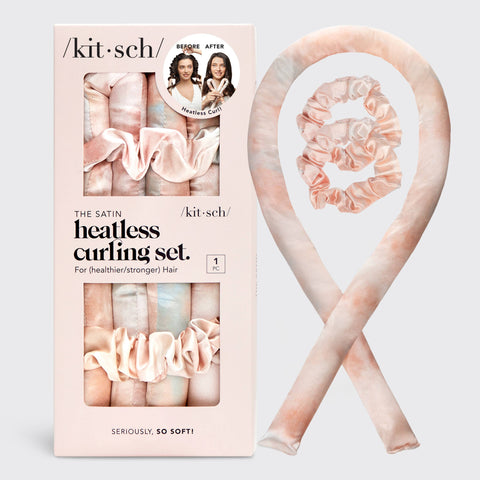 Satin Heatless Curling Set - Sunset Tie Dye - Lulu Bella Boutique