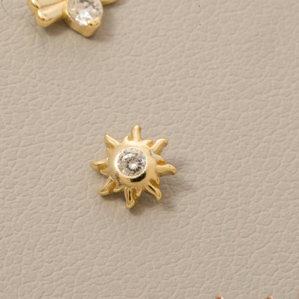 Sterling Silver Flat Back Mini Stud Earrings Set: GZ