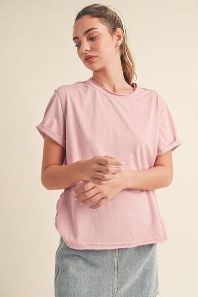 8314DN Mali Baby Tee Short Sleeve Top 1: Cherry Blossom / Contemporary / S - Lulu Bella Boutique