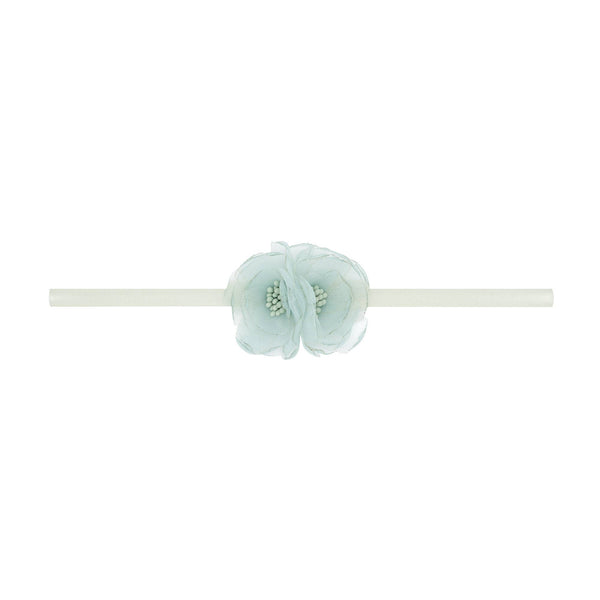 Baby Bling® Flower Skinny soft nylon headband: Magnolia Dusty Blue