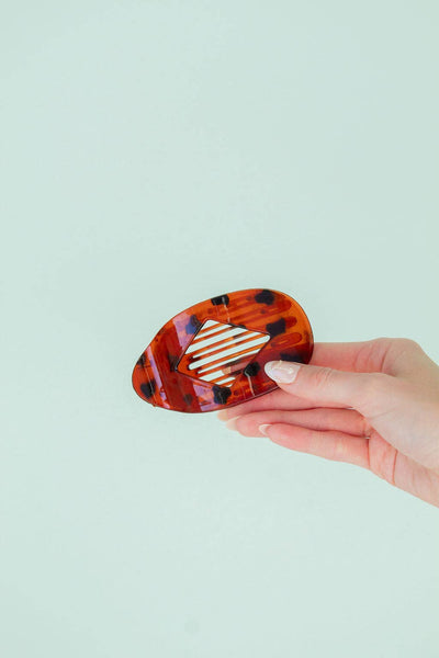 Diamond Cutout Claw Clip: Amber Tortoise - Lulu Bella Boutique