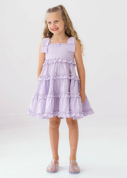 Super Bloom Tiered Dress: Purple / 5 - Lulu Bella Boutique