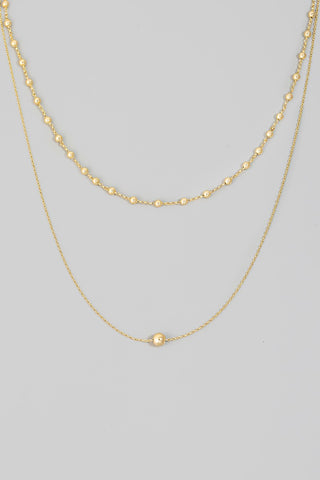 Dainty Chain Ball Bead Layered Necklace