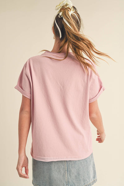 8314DN Mali Baby Tee Short Sleeve Top 1: Cherry Blossom / Contemporary / S - Lulu Bella Boutique