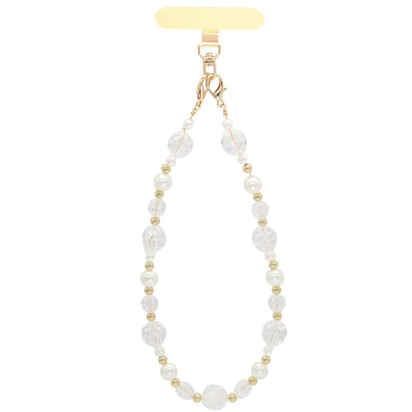 Pearl and Faceted Crystal Beaded Lanyard