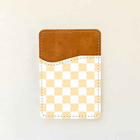 Spring Checkered Leather Card Holder - Lulu Bella Boutique