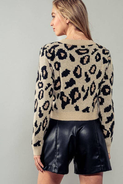 Animal Print Coquette Cardigan