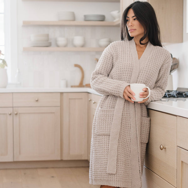 WAFFLE KNIT ROBES: Oxford / XL