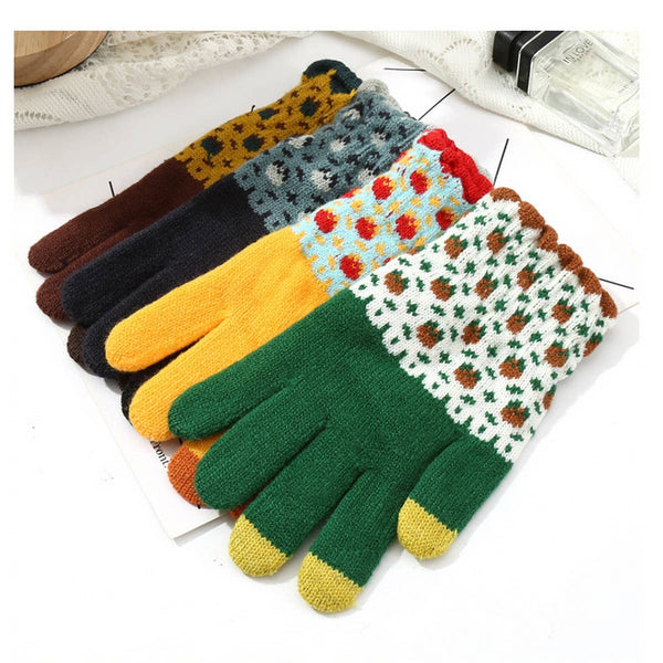 Cute Knit Gloves for Women – Touchscreen Warm_CWAG0147: GREEN2 / (OS) 1 - Lulu Bella Boutique