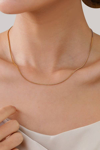 STAINLESS STEEL WATERPROOF TARNISH FREE NECKLACE | 40NK318: SNAKE - Lulu Bella Boutique