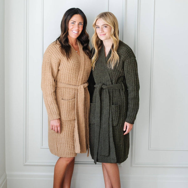 WAFFLE KNIT ROBES: Oxford / XL