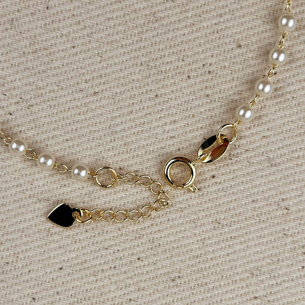 18k Gold Filled 3mm Pearl Bracelet: 7.25 inches - Lulu Bella Boutique