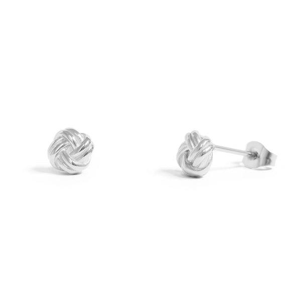 18K Gold PVD Stainless Steel Knot Stud Earrings: Gold - Lulu Bella Boutique