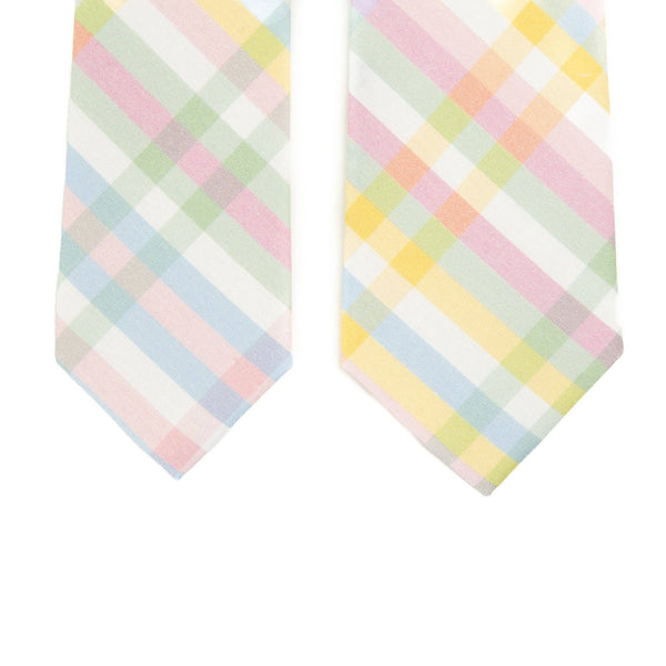 Springtime Plaid Men's Tie: Mens Big & Tall - 3" wide x 62" long - Lulu Bella Boutique