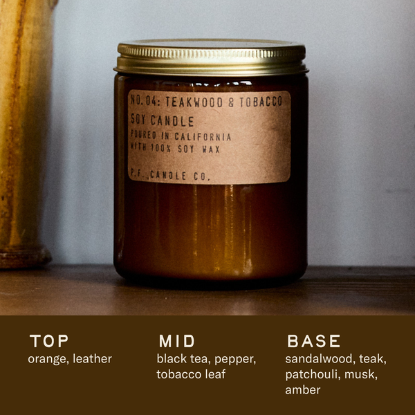 Teakwood & Tobacco - 7.2 oz Standard Soy Candle: 7.2 oz - Lulu Bella Boutique