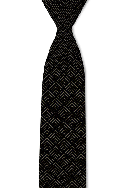 Vogue – Subtle Gold and Black Tie: 3.25" Standard Tie