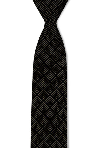 Vogue – Subtle Gold and Black Tie: 3.25" Standard Tie