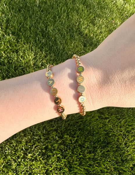 Gold Faith Letter Bracelet: Small - Lulu Bella Boutique