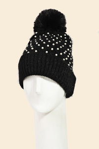 Pearl Pom Beanie